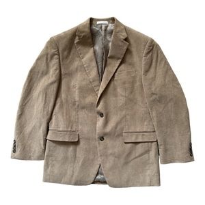 Chaps Vintage Corduroy Blazer Sport Coat Tan 40R Casual Trendy